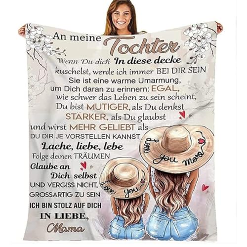 ZQYMM Personalisierte Decke Tochter Geschenke von Mama, Mutter Tochter Geschenke, Kuscheldecke Flauschige, Witziges Geburtstagsgeschenk für Meine Tochter, 18 Geburtstag Mädchen von ZQYMM