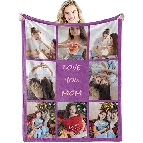 Personalisierte Geschenke für Frauen, Personalisierte Decke mit Foto Text, Personalisierte Kuscheldecke, Decke Personalisiert Foto, Fotodecke mit Foto, Personalisiert Geburtstagsgeschenke für Mama von ZQYMM