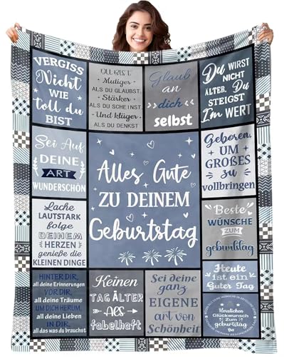 ZQYMM Geburtstagsgeschenk für Frauen, Mama, Mädchen, Freundin, Schwester,Frau, Kollegin,Freundin, Happy Birthday Deko Decke, Lustige Geschenk Geburtstag (A+ Freundin Decke, 150X130cm) von ZQYMM