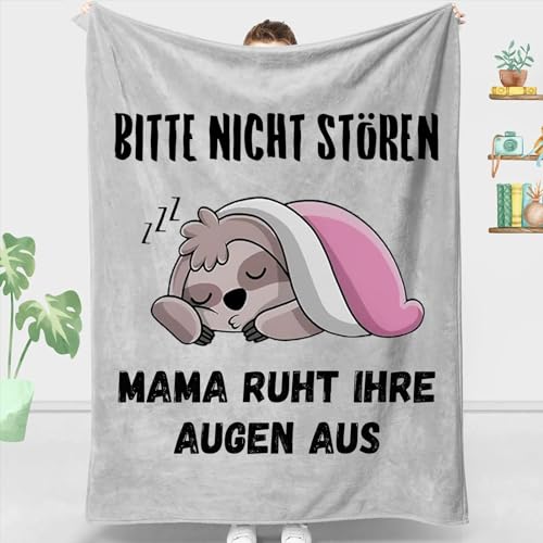 ZQYMM Geschenke für Mama, Lustige Faultier Decke Mama Geburtstagsgeschenk, Bester Mama Geschenke, Flauschige Kuscheldecke Geschenk für Mama zum Geburtstag, Weihnachten Mütter von ZQYMM