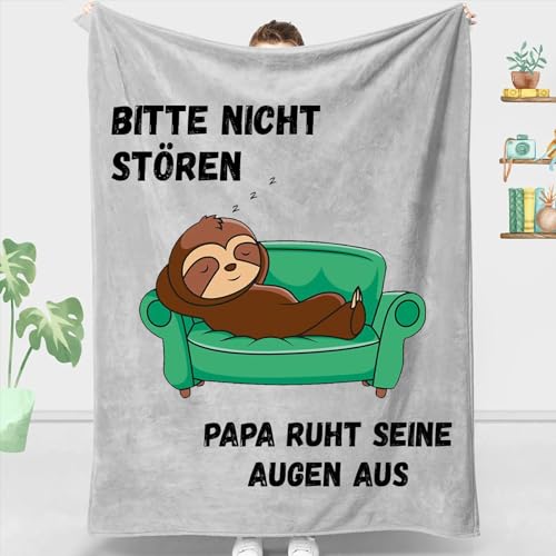 ZQYMM Geschenke für Papa, Lustige Faultier Decke Geschenk Papa Geburtstag, Bester Papa Geschenke, Weihnachten Vatertag Geburtstag Geschenk Für Vater von ZQYMM