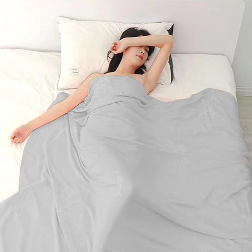 ZQYMM Kühldecke Kühlende Decke Bambus Bettwäsche Sommer Dünne Sommerdecke Leichte Tagesdecke Selbstkühlende Decke Grau 110 * 130CM Cooling Blanket Bettdecke zum Schlafen für Menschen von ZQYMM