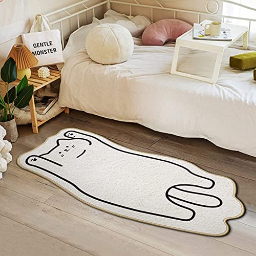 ZQYMM Moderner Teppich Wohnzimmer Niedlicher Katze Teppich Kinderteppich Rutschfester Wärmedämmteppich Mit Cartoon Krabbelunterlage Für Babys Weicher Teppich Kleines Kinderzimmer,Cat,40 * 90cm von ZQYMM