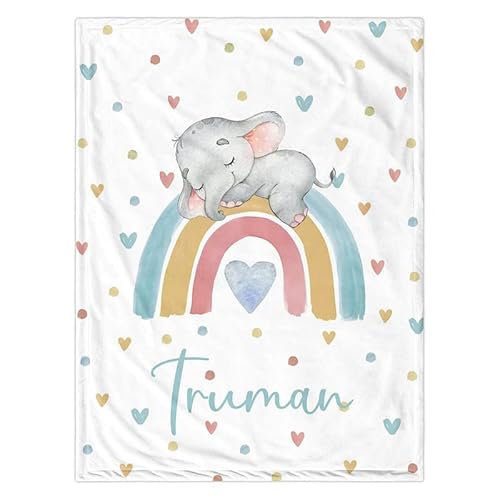 ZQYMM Personalisierte Babydecke Kinderdecke Babydecke mit Namen Individuelle Baby Decke Namensdecke für Neugeborene Jungen Mädchen Babygeschenk Geschenk zur Geburt von ZQYMM