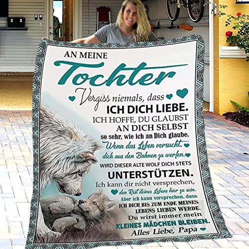ZQYMM Personalisierte Decke An Meine Tochter von Papa, Vater für Tochter kuscheldecke flauschig Geschenke, Luftpost Decke Positiv Ermutigen Sie Ihre Tochter,Geschenke Für Geburtstag von ZQYMM