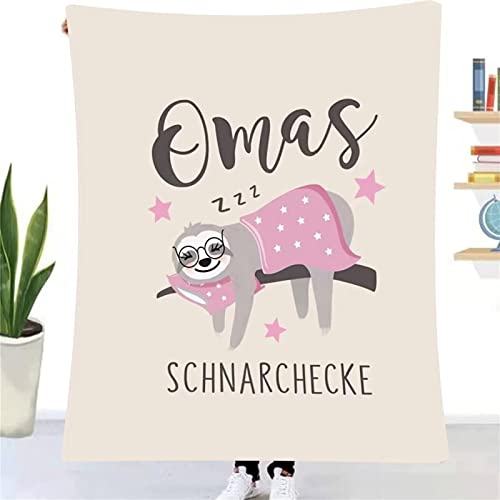 ZQYMM Personalisierte Decke Geschenk für Oma- Muttertagsgeschenk für Oma, Geschenk Geburtstag Geschenkideen für Oma-Faultier Kuscheldecke,Bester Oma Geschenke von ZQYMM