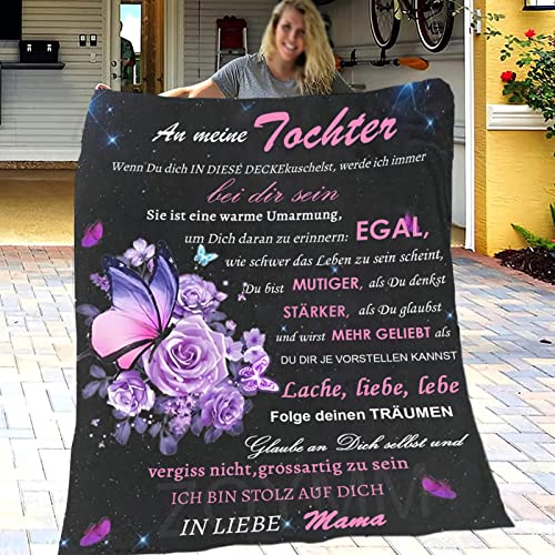 ZQYMM Personalisierte Decke Tochter Geschenke von Mama, Mutter Tochter Geschenke, Kuscheldecke Flauschige, Witziges Geburtstagsgeschenk für Meine Tochter, 18 Geburtstag Mädchen von ZQYMM