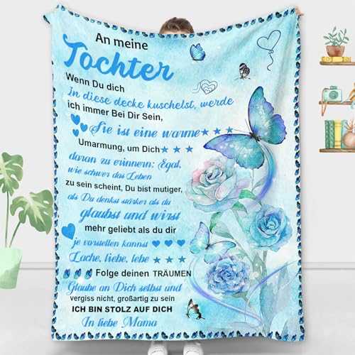 ZQYMM Personalisierte Decke Tochter Geschenke von Mama, Mutter Tochter Geschenke, Kuscheldecke Flauschige, Witziges Geburtstagsgeschenk für Meine Tochter, 18 Geburtstag Mädchen von ZQYMM