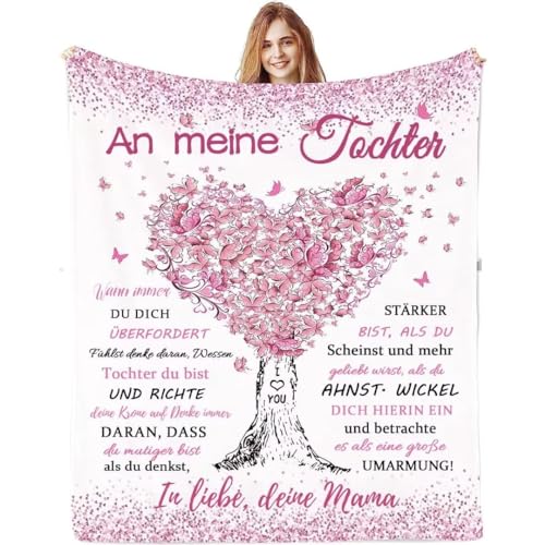 ZQYMM Personalisierte Decke Tochter Geschenke von Mama, Mutter Tochter Geschenke, Kuscheldecke Flauschige, Witziges Geburtstagsgeschenk für Meine Tochter, 18 Geburtstag Mädchen von ZQYMM