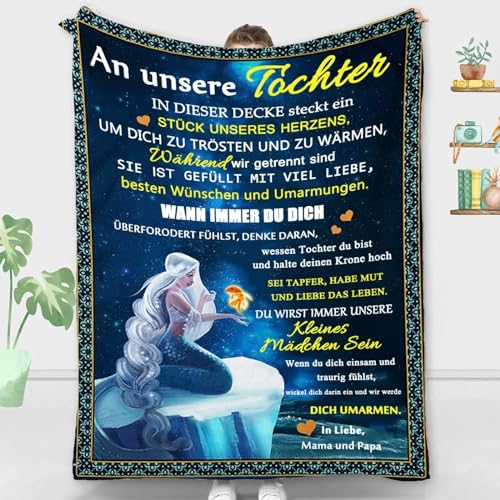 ZQYMM Personalisierte Decke Tochter Geschenke von Mama und Papa, Eltern Tochter Geschenke, Kuscheldecke Flauschige, Witziges Geburtstagsgeschenk für Unsere Tochter, 18 Geburtstag Mädchen von ZQYMM