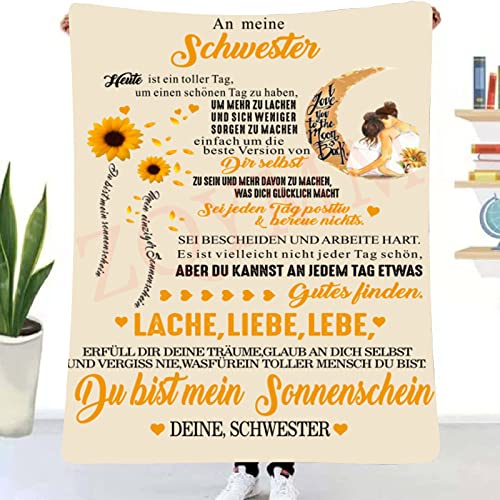 ZQYMM Schwester Geschenke Personalisierte Decke Geburtstagsgeschenk für Meine Schwestern, Kuscheldecke Flauschig Fleecedecke Geschenkideen zum Geburtstag Weihnachten von ZQYMM