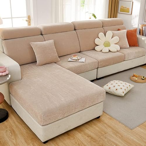 ZQYMM Sofa Sitzkissenbezug Sofabezüge 1 2 3 4 Sitzer Chenille Sofabezug Couchbezug L Form Ecksofa Sofa/Couch überwurfdecke Samt Couch Überwürfe Sofahusse Sofaüberwürfe rutschfest Sofa Abdeckung von ZQYMM