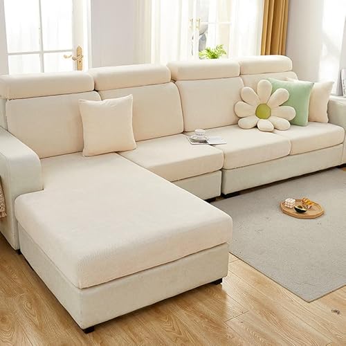 ZQYMM Sofa Sitzkissenbezugt Stretch Bezug für Sofa Sitzkissen Möbelschutz Elastischer Couchüberzüge Chenille Sofasitzbezug Sofakissen Schonbezug Schutz Sofabezug L-förmiger Ecksofas von ZQYMM