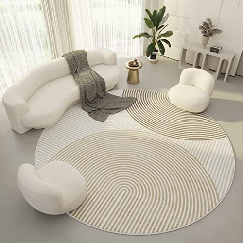 ZQYMM Teppich Runder Teppich Wohnzimmer Modern Geometrischer Teppich Abstrakt Design Bodenmatte rutschfest Fußmatten Teppiche Gegend Für Schlafzimmer Esszimmer,F,160 * 160cm von ZQYMM