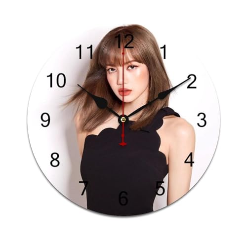 ZRCLXLVU Lisa Moderne, minimalistische Uhr aus strapazierfähigem PVC-Material, geräuschloser Sekundenzeiger und rahmenloser Bauweise, geeignet für Wohn- oder Arbeitsräume. von ZRCLXLVU