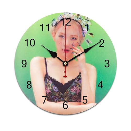 ZRCLXLVU Minimalistische Wanduhr von Rosé aus hochwertigem PVC, bietet leise Sweep-Sekunden und ein rahmenloses Design, ideal für jeden Raum. von ZRCLXLVU