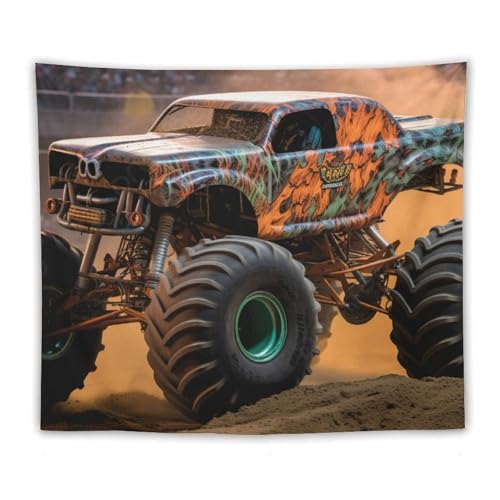 ZRCLXLVU Mon-ster Truck Boho-Wandteppich, Design im Wohnheim, Baum-Thema und Wandkunst von ZRCLXLVU