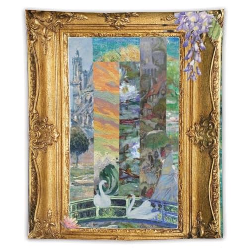 ZRCLXLVU Monet Painting Polyester-Wandteppich mit Wohnheim, Blumen-Thema und Raumdekoration ZRCLXLVU Monet Painting Polyester-Wandteppich mit Wohnheim, Blumen-Thema und Raumdekoration von ZRCLXLVU