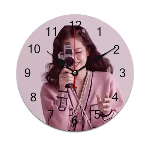 ZRCLXLVU ROSÉ Rahmenlose, minimalistische PVC-Uhr mit geräuschlosen Sweep-Sekunden und umweltfreundlichen Materialien, ideal für Schlafzimmer, Klassenzimmer oder Büros. von ZRCLXLVU