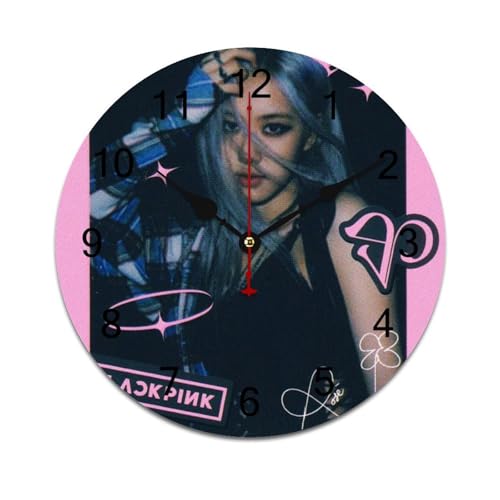 ZRCLXLVU ROSÉ Silent Sweeping PVC-Uhr aus umweltfreundlichem PVC, minimalistisches rahmenloses Design, ideal für Schlafzimmer, Klassenzimmer oder Büros. von ZRCLXLVU