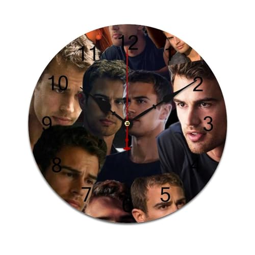ZRCLXLVU Theo Schauspieler James PVC-Uhr mit geräuschlosen Sweep-Sekunden, minimalistischem Stil und rahmenlosem Design, schafft einen modernen Look, der für mehrere Wohnbereiche geeignet ist. von ZRCLXLVU
