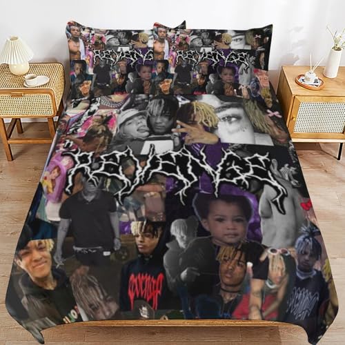 ZRCLXLVU XXXTentacion Bettwäsche-Set mit klassischem Reißverschluss, knitterfrei, bequem, weiche Struktur, Fadendetails, ein Muss von ZRCLXLVU