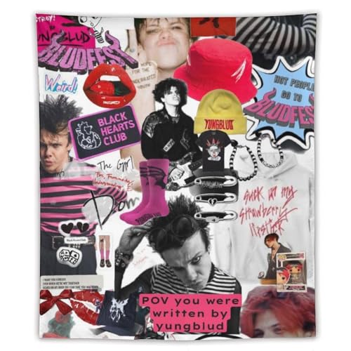 ZRCLXLVU Yungblud Polyester-Wandteppich mit Wohnheim, Blumen-Thema und Raumdekoration ZRCLXLVU Yungblud Polyester-Wandteppich mit Wohnheim, Blumen-Thema und Raumdekoration von ZRCLXLVU