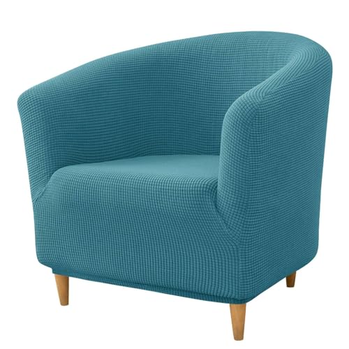 ZRCYXDW 1 Stück Club Chair Schonbezug, Elastisch Kariert Tub Chair Cover Weicher Mit Elastischer Unterseite Sesselhusse Waschbarer Für Wohnzimmer-Blau Grün-1 Stück von ZRCYXDW