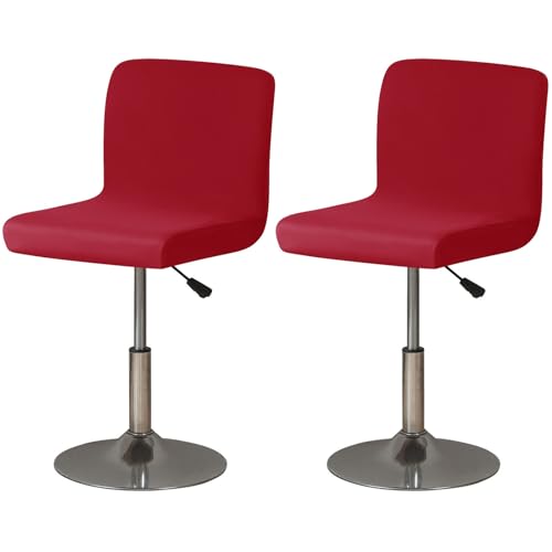 ZRCYXDW Bar Stuhlhussen Stretch, 2 Teiliges Spandex Barhocker Bezug Abnehmbarem Drehbar Barhocker Abdeckungen Universal Waschbar Barhocker Stuhlbezüge-Rot-2er Set von ZRCYXDW