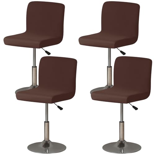 ZRCYXDW Bar Stuhlhussen Stretch, 4 Teiliges Spandex Barhocker Bezug Abnehmbarem Drehbar Barhocker Abdeckungen Universal Waschbar Barhocker Stuhlbezüge-Braun-4er Set von ZRCYXDW