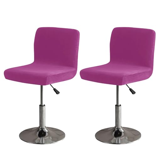 ZRCYXDW Elastisch Samt Barhocker Abdeckung, Barhocker Bezug Weicher Mit Elastischer Unterseite Hussen Für Barhocker Abnehmbarer Barstuhlbezug Mit Rückenlehne Waschbarer-Violett-2 Stück von ZRCYXDW