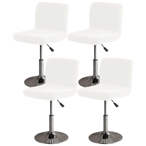 ZRCYXDW Elastisch Samt Barhocker Abdeckung, Barhocker Bezug Weicher Mit Elastischer Unterseite Hussen Für Barhocker Abnehmbarer Barstuhlbezug Mit Rückenlehne Waschbarer-Weiß-4 Stück von ZRCYXDW