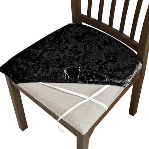 ZRCYXDW Esszimmerstuhl Sitzbezüge 4er Set, Samt Stuhlbezug Sitzfläche Weiche Stretch Sitzbezug Stuhl Waschbare-Schwarz-4 Stück ZRCYXDW Esszimmerstuhl Sitzbezüge 4er Set, Samt Stuhlbezug Sitzfläche Weiche Stretch Sitzbezug Stuhl Waschbare-Schwarz-4 Stück von ZRCYXDW
