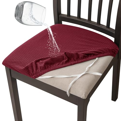 ZRCYXDW Esszimmerstuhl Sitzbezüge Mit Krawatten, Wasserdicht Stuhlbezug Sitzfläche 2 Stück Spandex Stretch Stuhlhussen Für Küche Garten-Weinrot-2er Set ZRCYXDW Esszimmerstuhl Sitzbezüge Mit Krawatten, Wasserdicht Stuhlbezug Sitzfläche 2 Stück Spandex Stretch Stuhlhussen Für Küche Garten-Weinrot-2er Set von ZRCYXDW