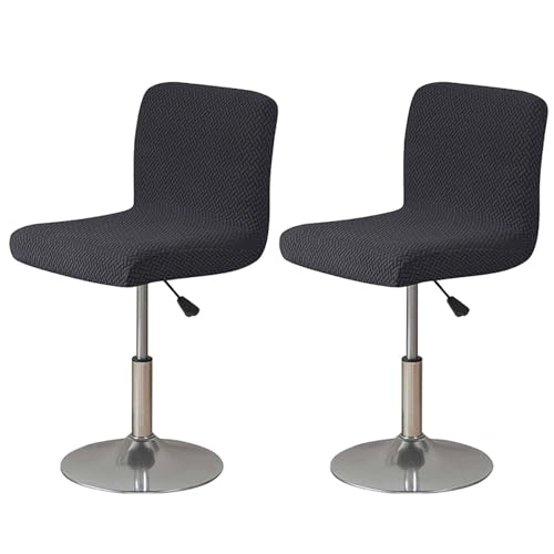 ZRCYXDW Kariert Barhocker Abdeckung, Drehbar Barhocker Bezug Elastisch Rutschfester Hussen Für Barhocker Abnehmbarer Waschbarer Für Bar-Schwarz-2er Set von ZRCYXDW