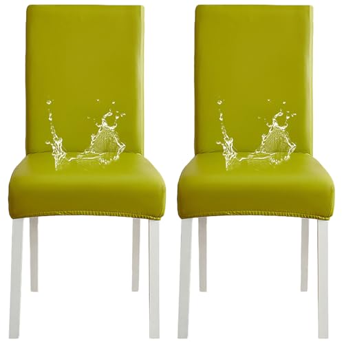 ZRCYXDW PU Leder Stuhlhussen 2er Set, Wasserdicht Stuhlbezug Stretch Waschbar Stuhlbezüge für Küche Hotel-Grün-2 Stück ZRCYXDW PU Leder Stuhlhussen 2er Set, Wasserdicht Stuhlbezug Stretch Waschbar Stuhlbezüge für Küche Hotel-Grün-2 Stück von ZRCYXDW