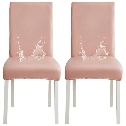 ZRCYXDW PU Leder Stuhlhussen 2er Set, Wasserdicht Stuhlbezug Stretch Waschbar Stuhlbezüge für Küche Hotel-Rosa-2 Stück ZRCYXDW PU Leder Stuhlhussen 2er Set, Wasserdicht Stuhlbezug Stretch Waschbar Stuhlbezüge für Küche Hotel-Rosa-2 Stück von ZRCYXDW