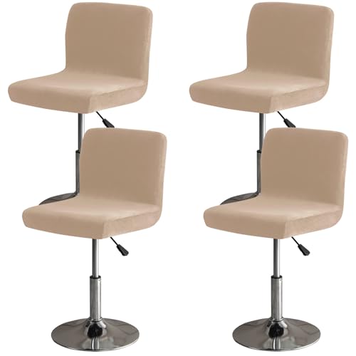 ZRCYXDW Samt Bar Stuhlhussen, Weiche Barhocker Bezug Mit Rückenlehne 4 Stück Waschbar Universal Barhocker Abdeckungen Für Drehbar Barhocker-Kamel-4er Set von ZRCYXDW