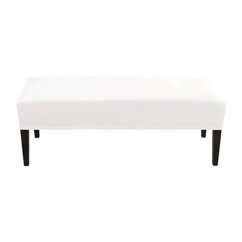 ZRCYXDW Samt Bezug Für Esszimmer-Bank Stretch, Weich Dining Bench Cover Mit Krawatten Abnehmbarer Bankhussen Waschbarer Für Wohnzimmer Küche-Weiß-Large von ZRCYXDW