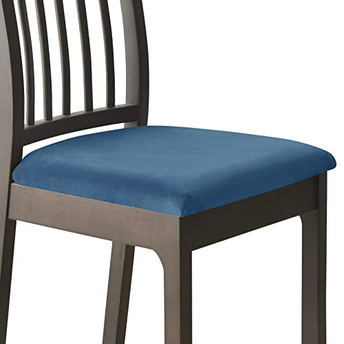 ZRCYXDW Samt Stuhlbezug Sitzfläche 2er Set, Weiche Esszimmerstuhl Sitzbezüge Stretch Gepolstert Stuhlhussen Abnehmbarem Waschbar-blau-A-2 Stück von ZRCYXDW
