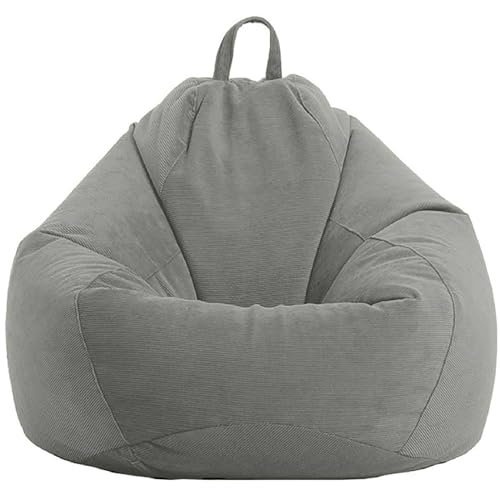 ZRCYXDW Sitzsack (ohne Füllung), Weich Cord Bean Bag Sitzsack Erwachsene Waschbar Sitzsack Sitzsack Erwachsene Für Erwachsene Kind-hellgrau-90×110cm von ZRCYXDW