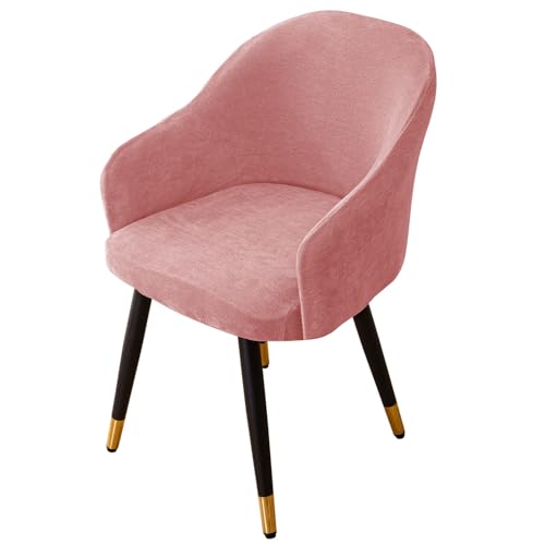 ZRCYXDW Spandex Stuhlhussen Mit Armlehne, Abnehmbarer Stuhlbezug Mit Armlehne Stretch Weicher Waschbarer Esszimmerstuhlbezug Für Bankett Dekor-rosa-1 Stück von ZRCYXDW