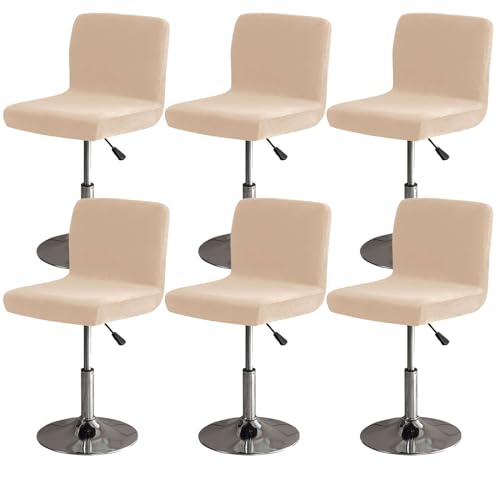 ZRCYXDW Elastisch Samt Barhocker Abdeckung, Barhocker Bezug Weicher Mit Elastischer Unterseite Hussen Für Barhocker Abnehmbarer Barstuhlbezug Mit Rückenlehne Waschbarer-Kamel-6 Stück von ZRCYXDW