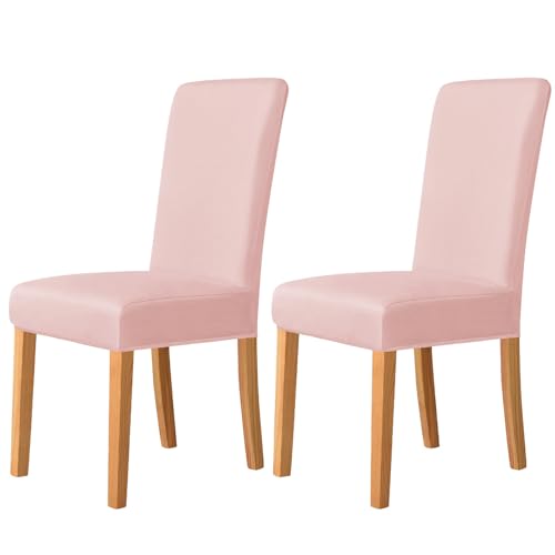 ZRCYXDW Stretch Stuhlhussen, Spandex Stuhlhussen Für Esszimmer Weicher Abnehmbarer Stuhlhussen Für Esszimmerstühle Mit Elastischer Unterseite Waschbarer Stuhlbezug Schwingstuhl-rosa-2er Set von ZRCYXDW