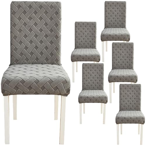 ZRCYXDW Stuhlbezüge,Stretch Stuhlhussen 6 Stück Universal Spandex Stuhlbezug mit Elastischem Boden Abnehmbarem Waschbar-Dunkelgrau-6er Set ZRCYXDW Stuhlbezüge,Stretch Stuhlhussen 6 Stück Universal Spandex Stuhlbezug mit Elastischem Boden Abnehmbarem Waschbar-Dunkelgrau-6er Set von ZRCYXDW