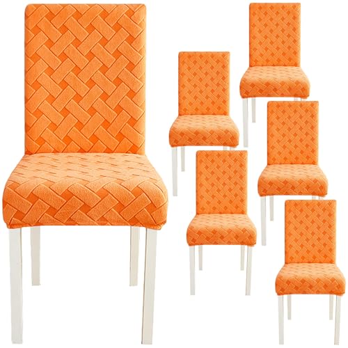 ZRCYXDW Stuhlbezüge,Stretch Stuhlhussen 6 Stück Universal Spandex Stuhlbezug mit Elastischem Boden Abnehmbarem Waschbar-Orange-6er Set ZRCYXDW Stuhlbezüge,Stretch Stuhlhussen 6 Stück Universal Spandex Stuhlbezug mit Elastischem Boden Abnehmbarem Waschbar-Orange-6er Set von ZRCYXDW