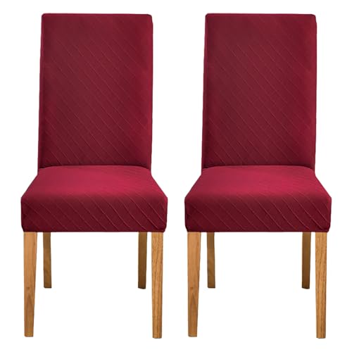 ZRCYXDW Stuhlbezüge 2er Set, Stretch Stuhlhussen Waschbar Universal Stuhlbezug für Küche Restaurant-Weinrot-2 Stück ZRCYXDW Stuhlbezüge 2er Set, Stretch Stuhlhussen Waschbar Universal Stuhlbezug für Küche Restaurant-Weinrot-2 Stück von ZRCYXDW