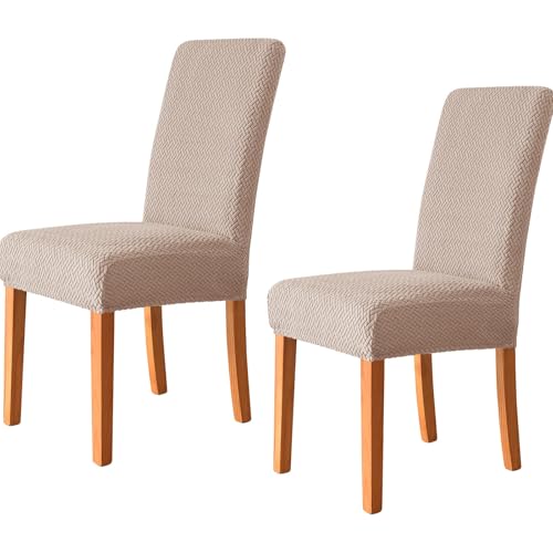 ZRCYXDW Stuhlbezug, 2 Stück Stuhlhussen Stretch Abnehmbarem Stuhlbezüge Waschbar Stühle Schutz Für Bankett Partys Deko-Helles Khaki-2er Set von ZRCYXDW
