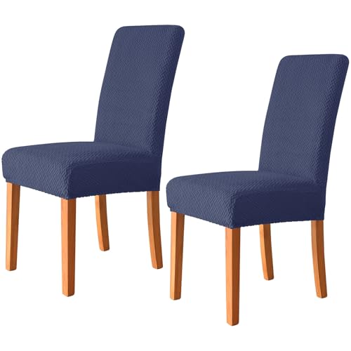 ZRCYXDW Stuhlbezug, 2 Stück Stuhlhussen Stretch Abnehmbarem Stuhlbezüge Waschbar Stühle Schutz Für Bankett Partys Deko-Navy Blau-2er Set von ZRCYXDW