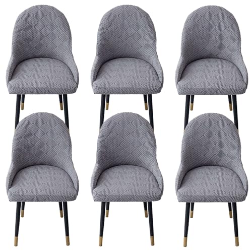 ZRCYXDW Stuhlbezug Mit Armlehne Elastisch, Stuhlhussen Mit Armlehne Mit Armlehnen Abnehmbarer Sessel Schonbezug Waschbarer Für Esszimmer Dekor-dunkelgrau-6er Set von ZRCYXDW